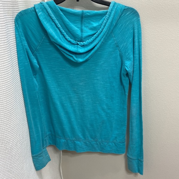 Women’s Mossimo Supply Co turquoise blue zip up jacket with hood. Size small. - Picture 8 of 12